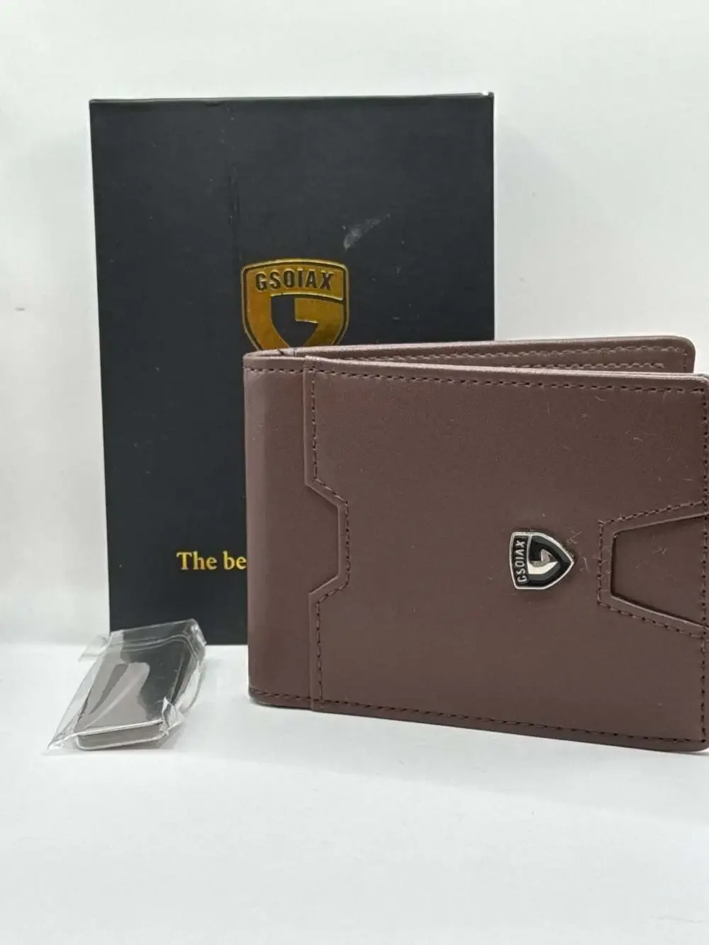 GSOIAX Mens Slim Bifold Wallet Leather Minimalist RFID Blocking with Money Clip